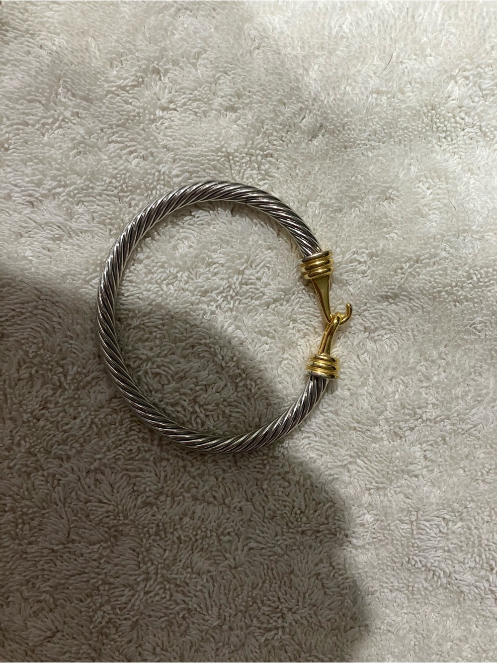 David Yurman Two-Tone Cable Bracelet in Silver and Gold
